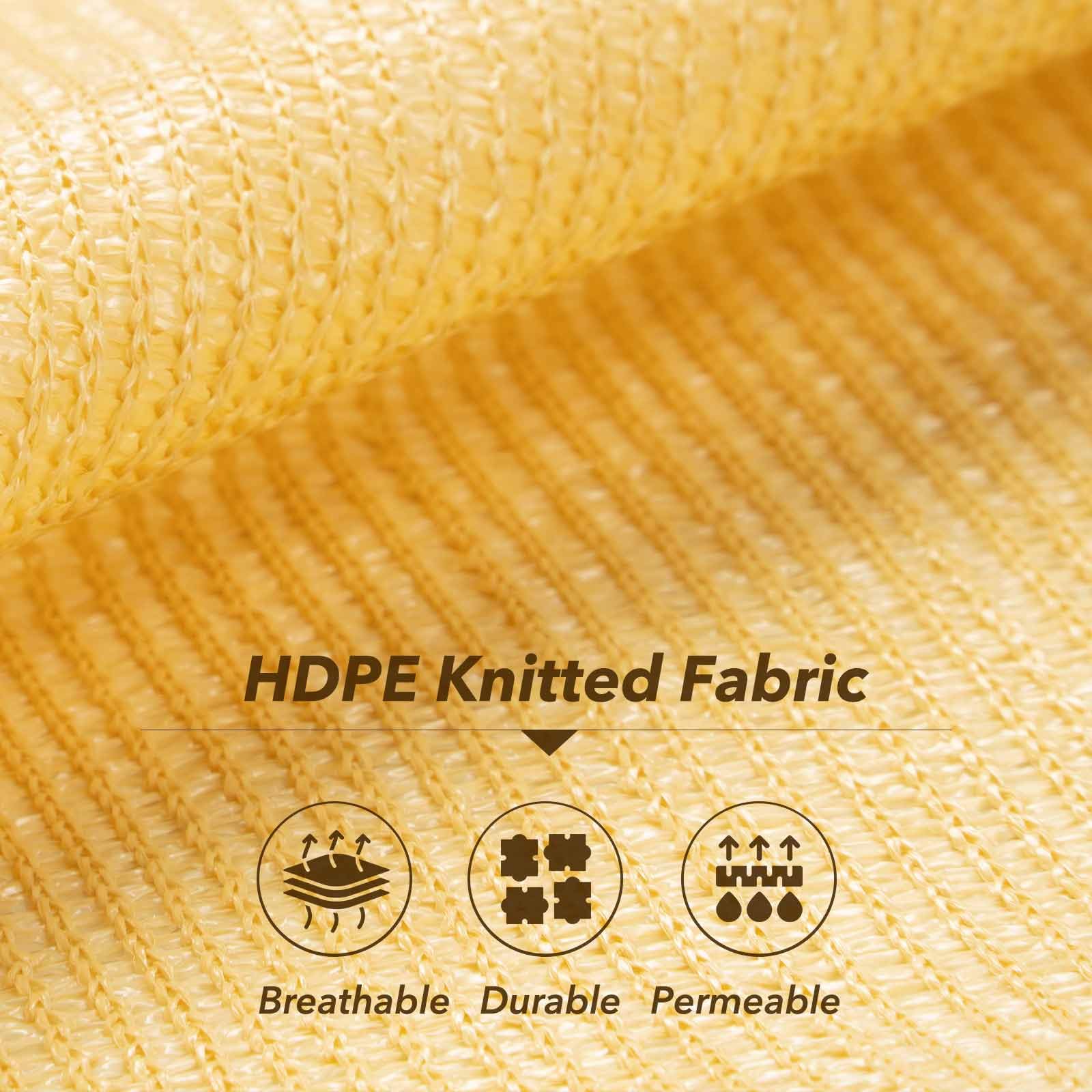 Voile d’ombrage Rectangulaire 4x6 m - Toile Ombrage Extérieur 6x4 m HDPE Respirant (185g/m²) Voile Ombrage avec 98% de Protection UV pour Patio Jardin Pergola, Sable - 2