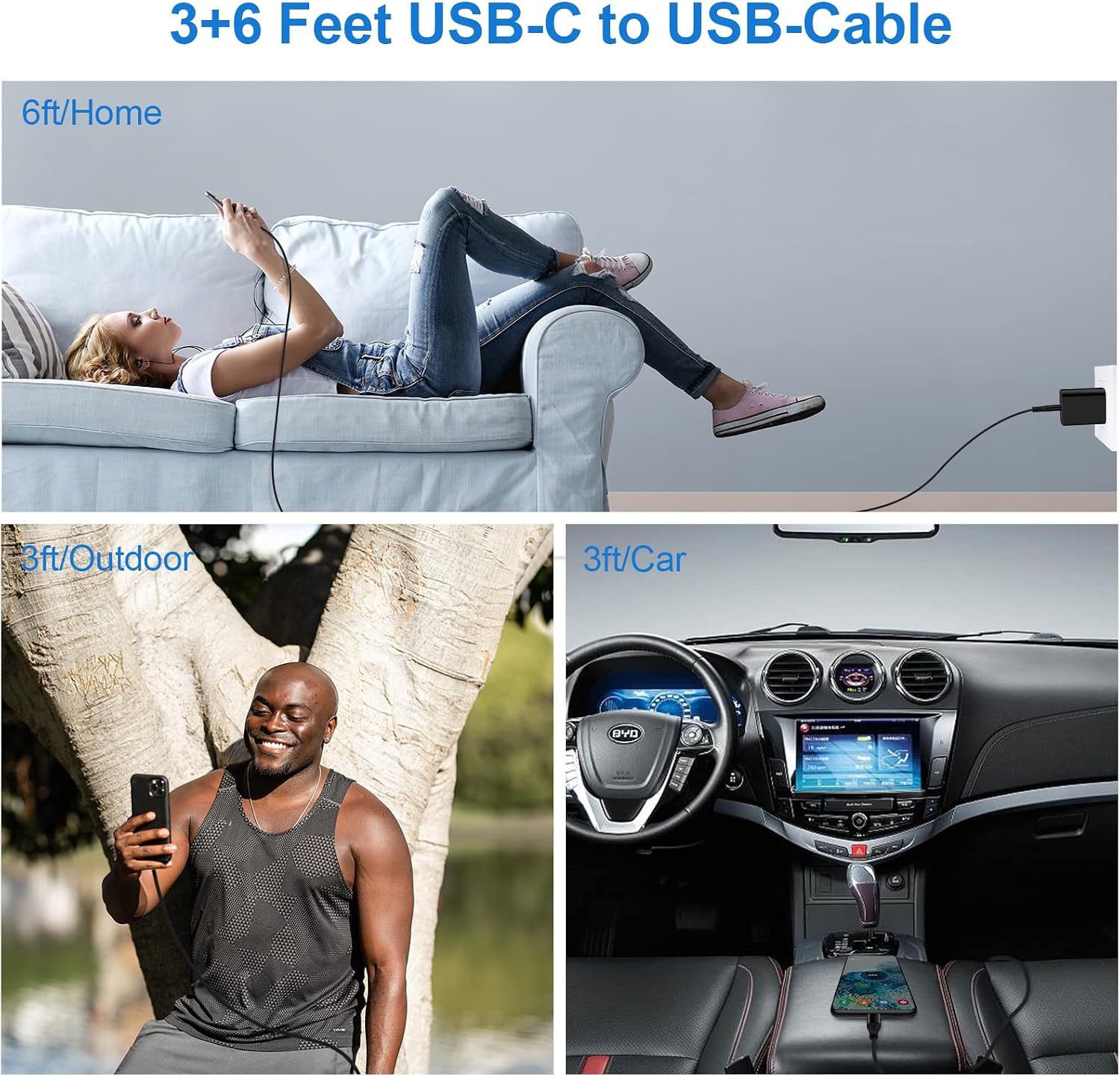 for Samsung Charger Super Fast Charging for Galaxy A36 A37 A16 5G A17 A56 A26 S25 Ultra S25 A35 S24 FE A15 A25, 25W Dual USBC Samsung Phone Wall Charging Block 32W Car Charger USB C to C Cable 3+6FT