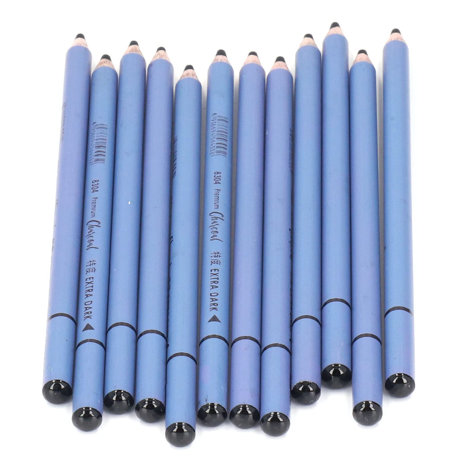 Naroote Kohleschwarzes Weiches Skizzenkunst-Set Zum Zeichnen, 12 Stück Kohlestifte für Figuren, Porträts, Stillleben, Ideal für Künstler und Kunststudenten, Buchenholzmaterial