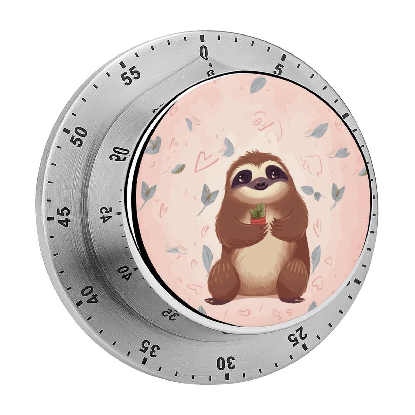 Cute Sloth Manual Countdown Timer with Magnetic Base Visual Mechanical Timer for Classroom Home Study and Cooking