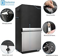 Vista 4 de Funda para refrigerador para exteriores, 600D, resistente, 100% impermeable, cubierta vertical para congelador, fundas exteriores para refrigerador.