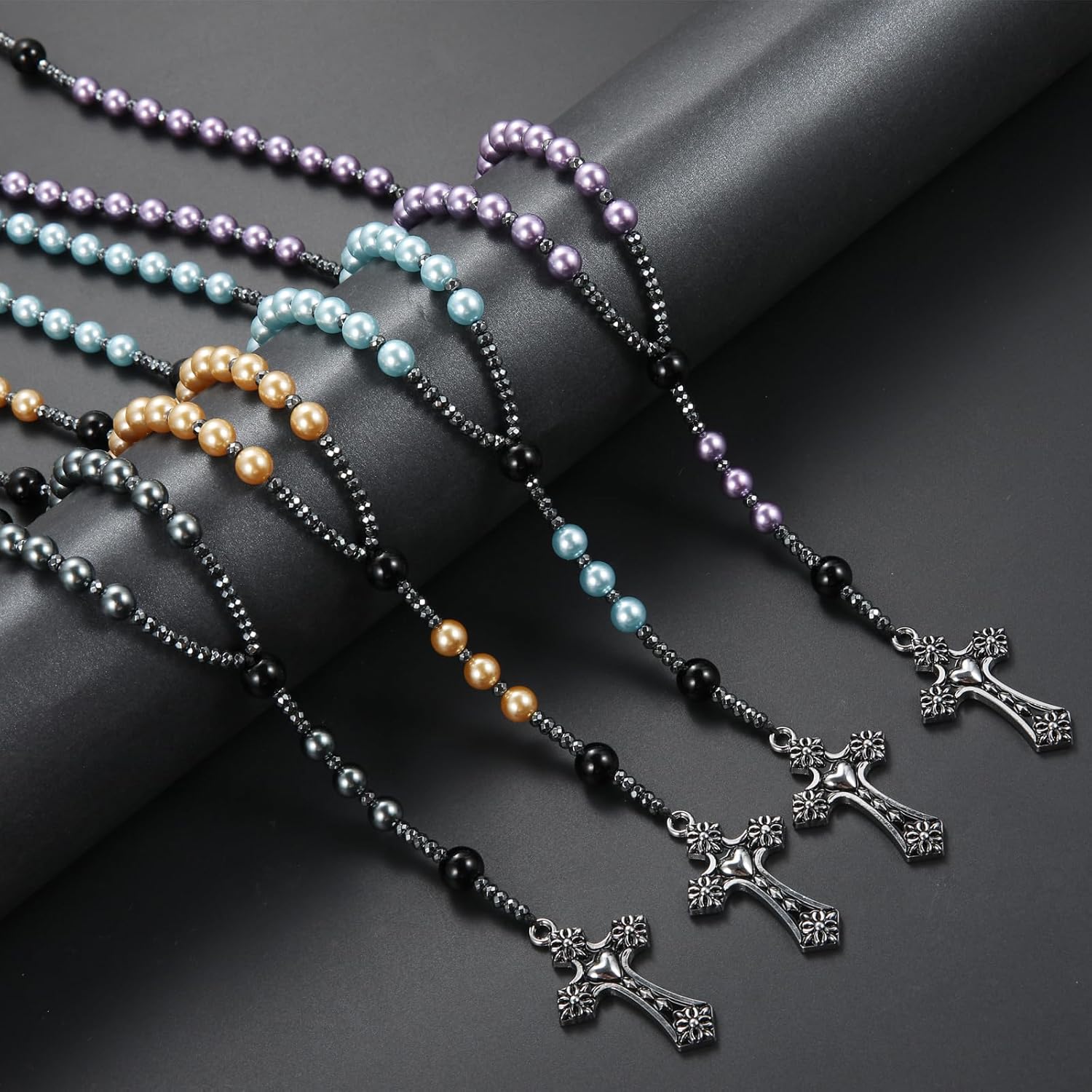 Pearl Rosary,Pearl Cross Necklace for Women,Artificial Pearl Necklace,Rosarios Catolicos,Long Cross Rosary Necklace - Image 8