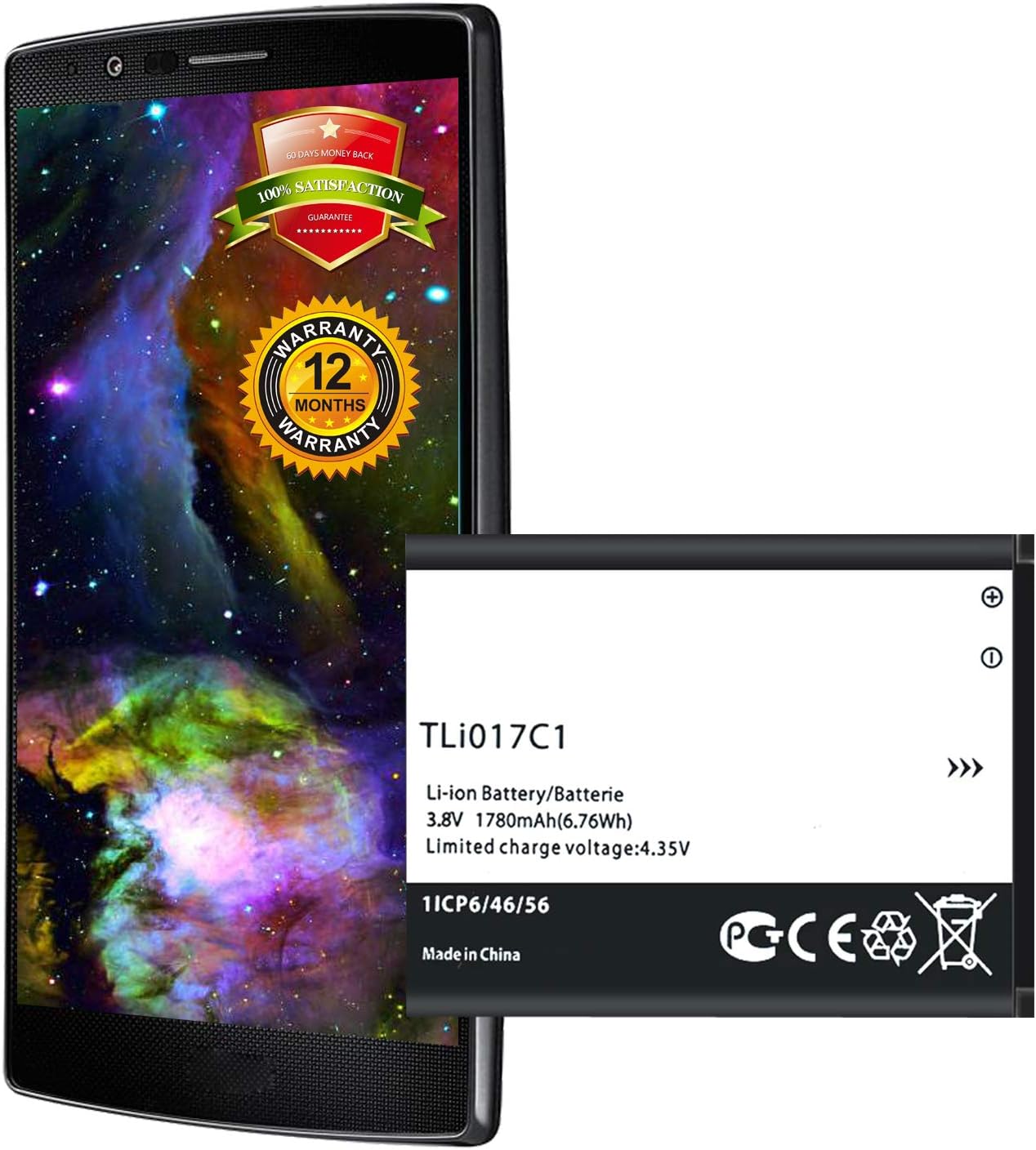 TLi017C1 Battery Replacement for Alcatel GreatCall