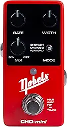 Novo Pedal de Chorus Mini Nobels CHO-mini com Tap Tempo, 3 Modos de Modulação Operação em Mono e Estéreo, Bypass True e Buffered, Design Compacto em Metal com Mounty-P para Pedalboard de Guitarra