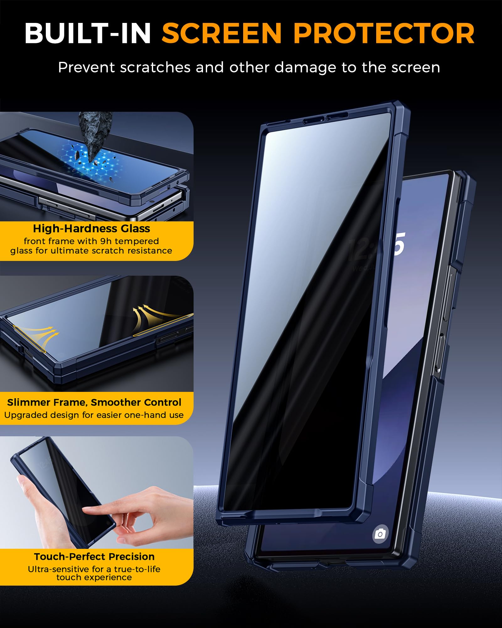 Kaiiecal Funda para Galaxy Z Fold 6 con protector de pantalla de privacidad [apto para Magsafe] [Soporte doble] [Protección de bisagra] Funda de cuerpo completo a prueba de golpes para Samsung Galaxy