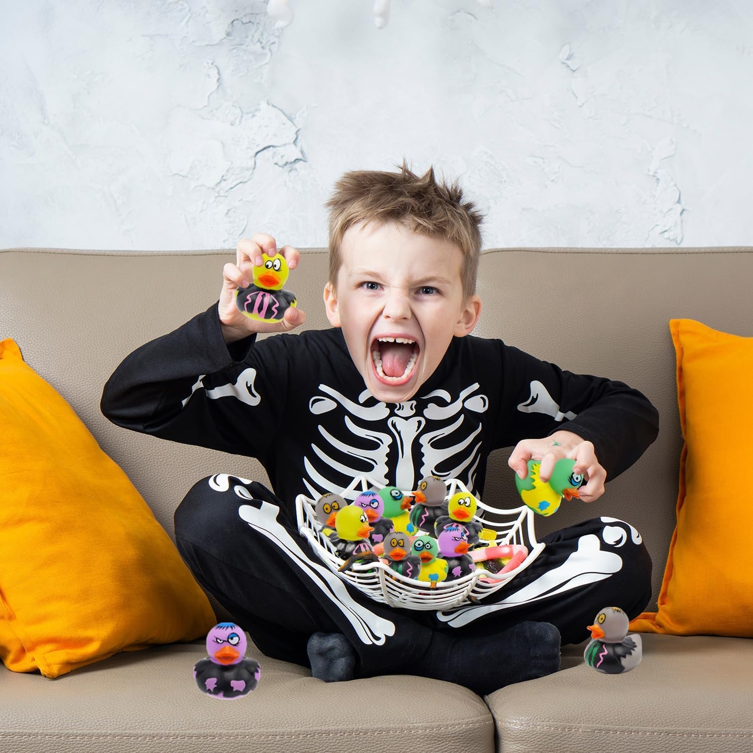 Halloween Zombie Rubber Duck Toy Duckies for Kids, Bath, Birthday Baby Showers Summer Beach and Pool Activity, 2" (200-Pack)