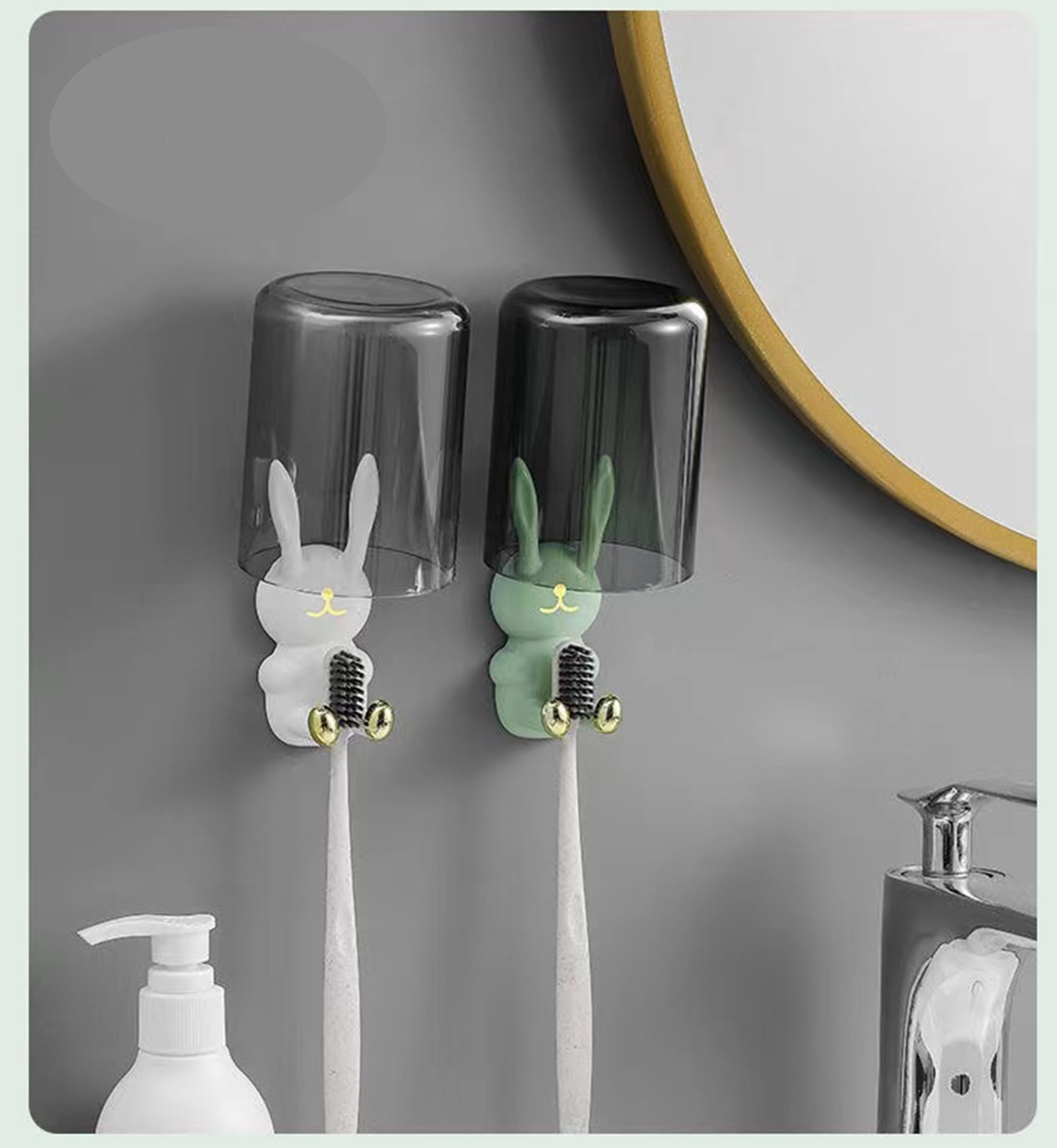 Toothbrush Holder Wall Mounted, Multi-Function Hook Waterproof self Adhesive Single Toothbrush Hook Plug Holder for Wall for Hanging Bathroom Kitchen Living Room Office