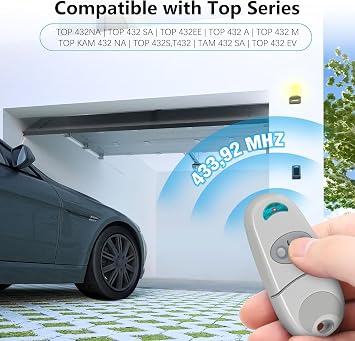 Universal Gate Remote Control 433.92MHz Compatible with 432EE, 432EV, 432NA, 432A, 432M, 432S, T432 - 2 Channels