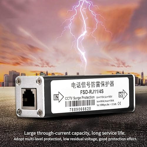 Miniatura 8 de Pararrayos protector de interfaz, fácil de instalar, protector de protección adecuado para líneas de comunicación de datos de telecomunicaciones y