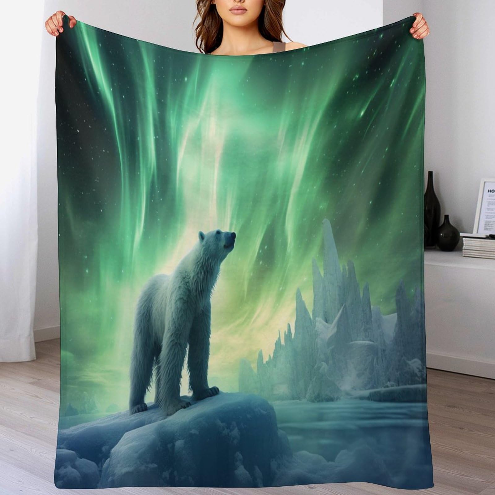 Couverture ours polaire flannel pour envelopper enfants et adultes de tendresse