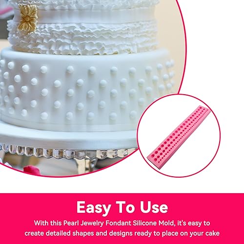 Miniatura 2 de Moldes de silicona con bordes de perlas, molde de cuerda, molde de fondant de perlas, molde de burbujas, molde de cuerda de cuentas de encaje para