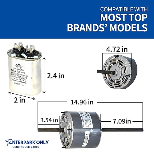 Miniatura 2 de ENTERPARK - Motor D1092 de 5.0 pulgadas producido por el equipo original, 13 HP, 115 voltios, 1675 RPM, 2 velocidades, 3.4 amperios, recinto OAO,
