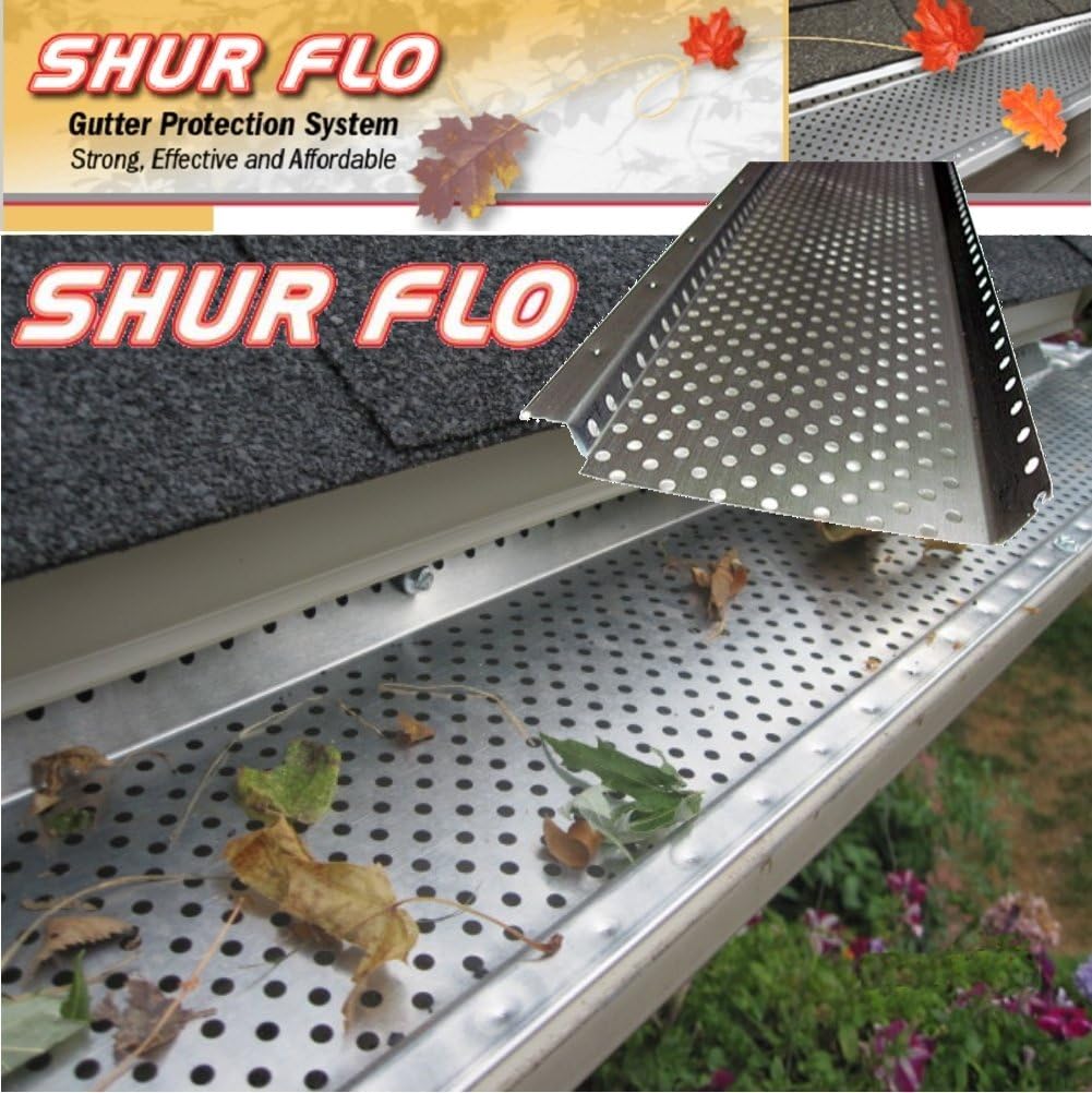 (200 feet) Shur Flo Leaf Guard Gutter Protector for 5" K-Style Gutters. White Aluminum. 50 Panels x 4.00' Each.