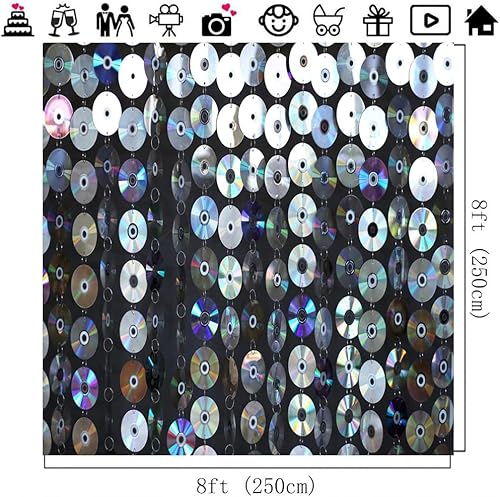 Miniatura 4 de Lofaris Telón de fondo para fiesta temática de los años 50, fondo de pared con música rock and roll, decoración de fiesta de cumpleaños, accesorios