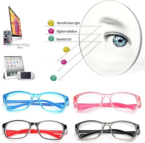 Miniatura 4 de ALWAYSUV Paquete de 2 lentes de seguridad para niños, antiempañamiento, bloqueo de luz azul, lentes transparentes de 5 a 12 años