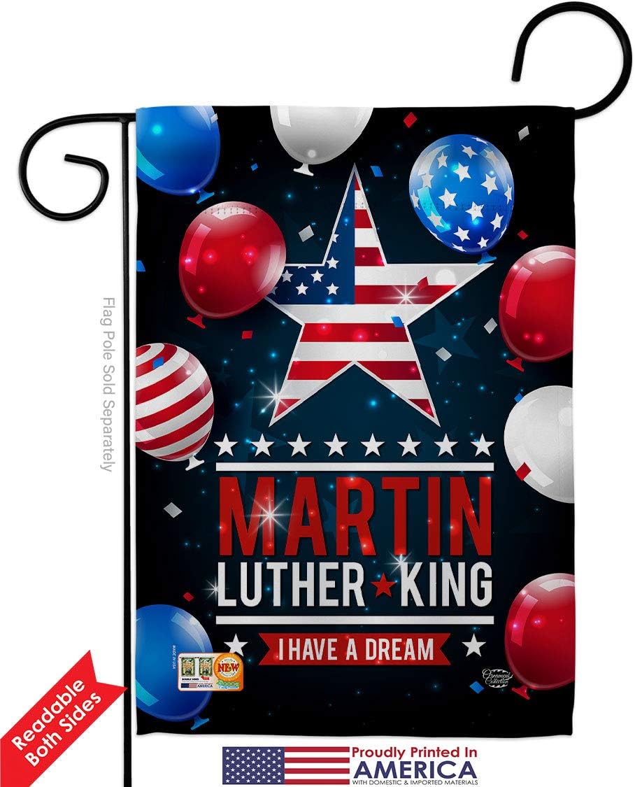 I Have A Dream Garden House Flags Kit Black History Martin Luther King MLK Civil Right Stars United State American Small Decorative Gift Yard Banner Double-Sided Made In USA 28 X 40