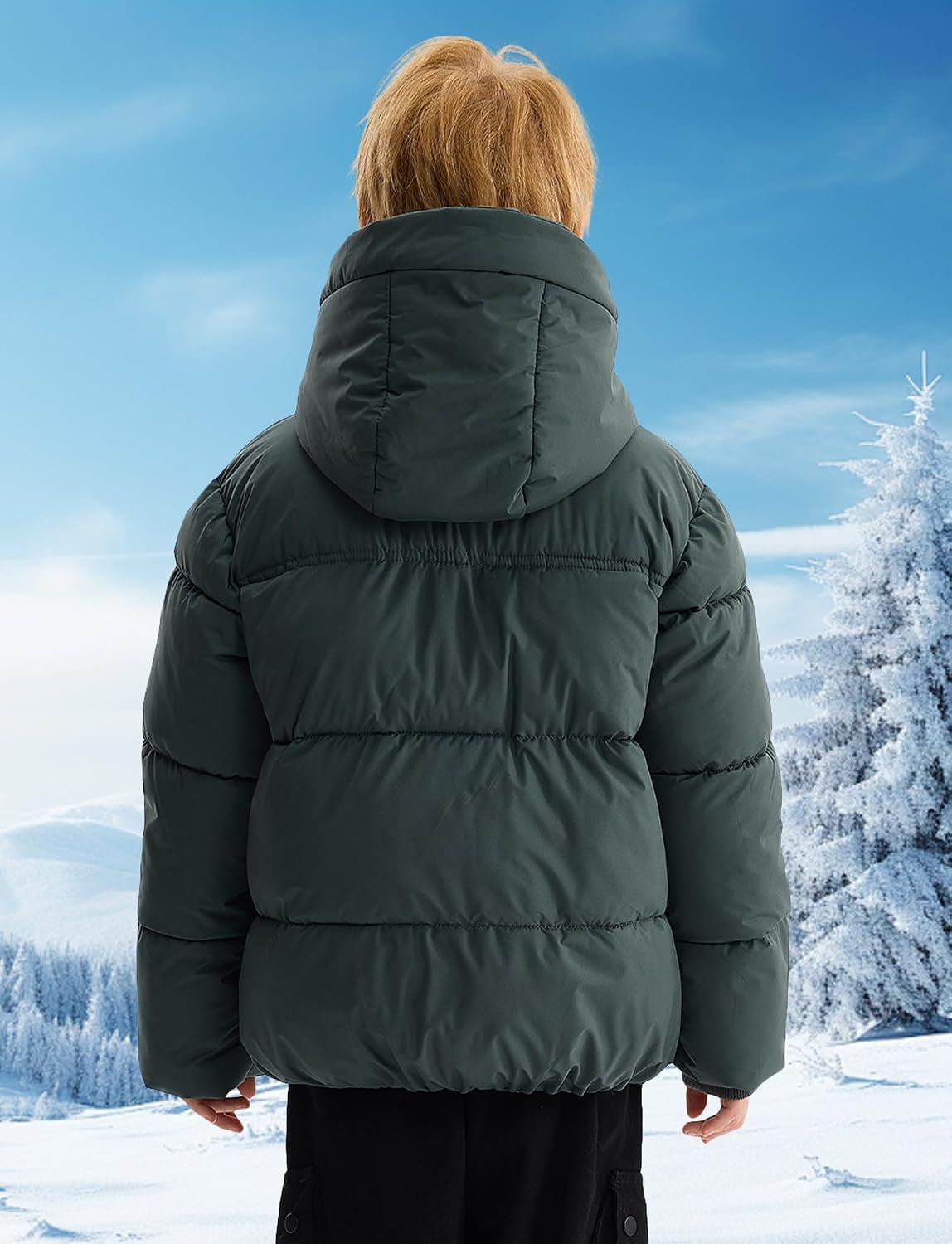 Happy Cherry Girls Winter Coat Kids Puffer Jacket Boys Down Jacket Kids Winter Warm Dress Coat Waterproof Outerwear