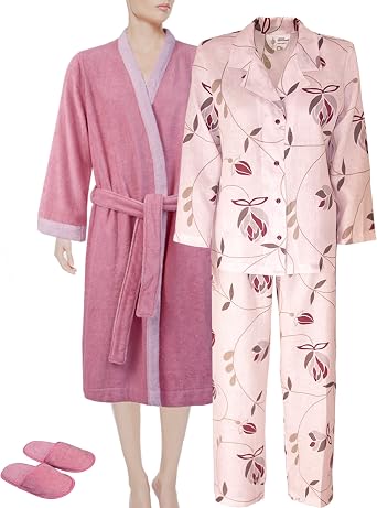 Amazon.com: Kimono - Zapatillas de bata + pijama para mujer para descansar  todo el día : Ropa, Zapatos y Joyería