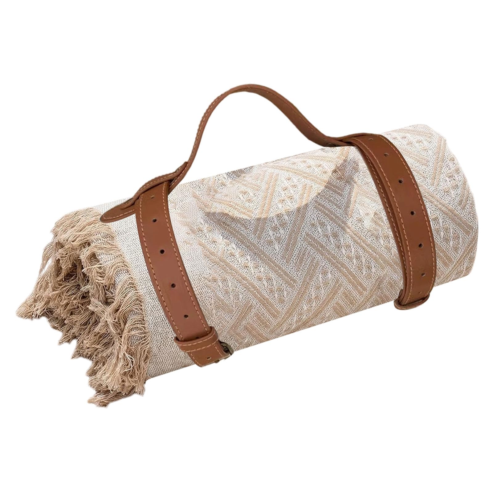 Große Outdoor-Decke mit Ledergriffen, 180 x 130 cm, Campingmatte für Strand und Reisen, Outdoor-Sitzmatte