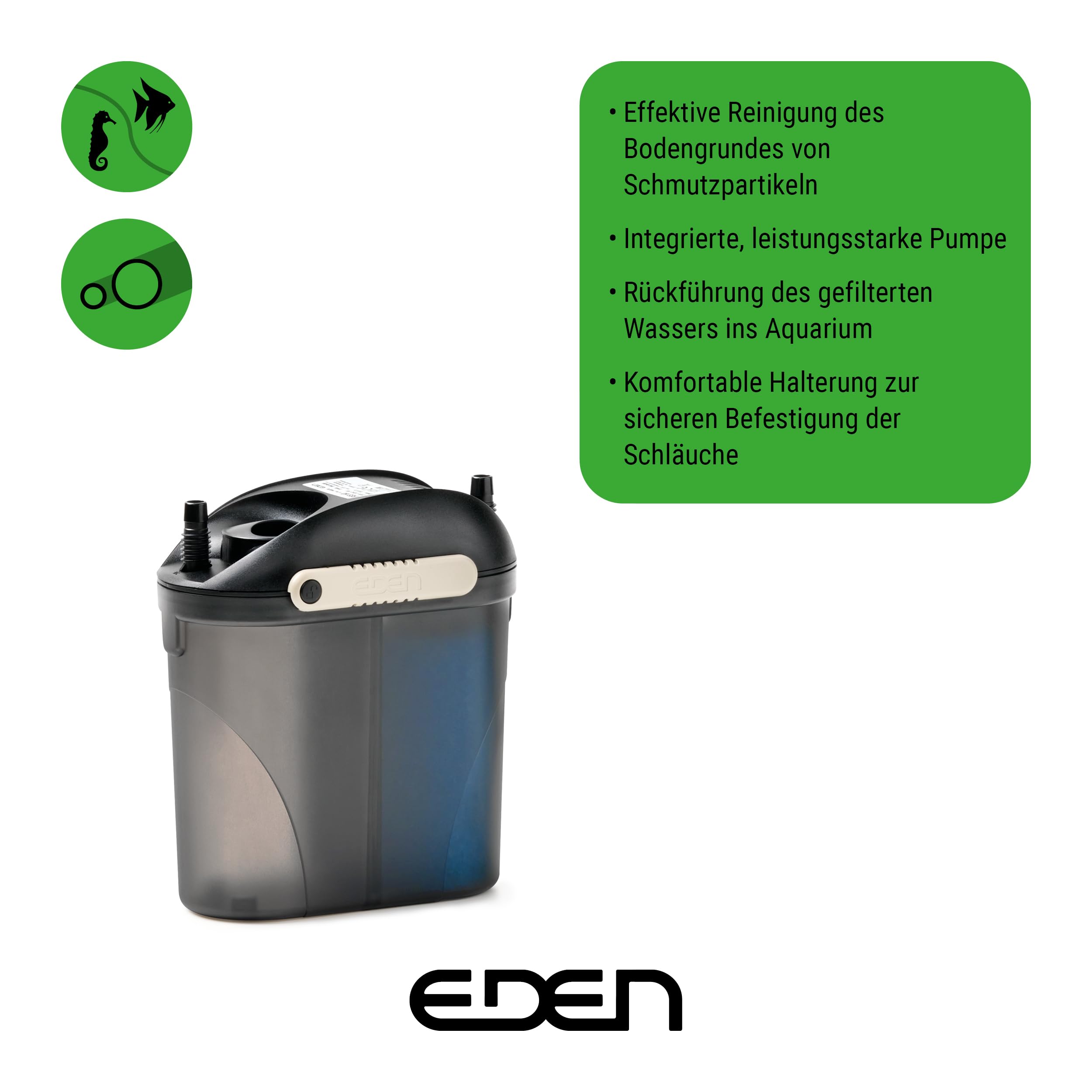 Eden 94231 PDG 60 Gravel Cleaner - Mulmsauger Aquarium - Effektive Reinigung für Bodengrund Schmutzentfernung von Mulm und Futterresten - Aquarium Reiniger Sauger