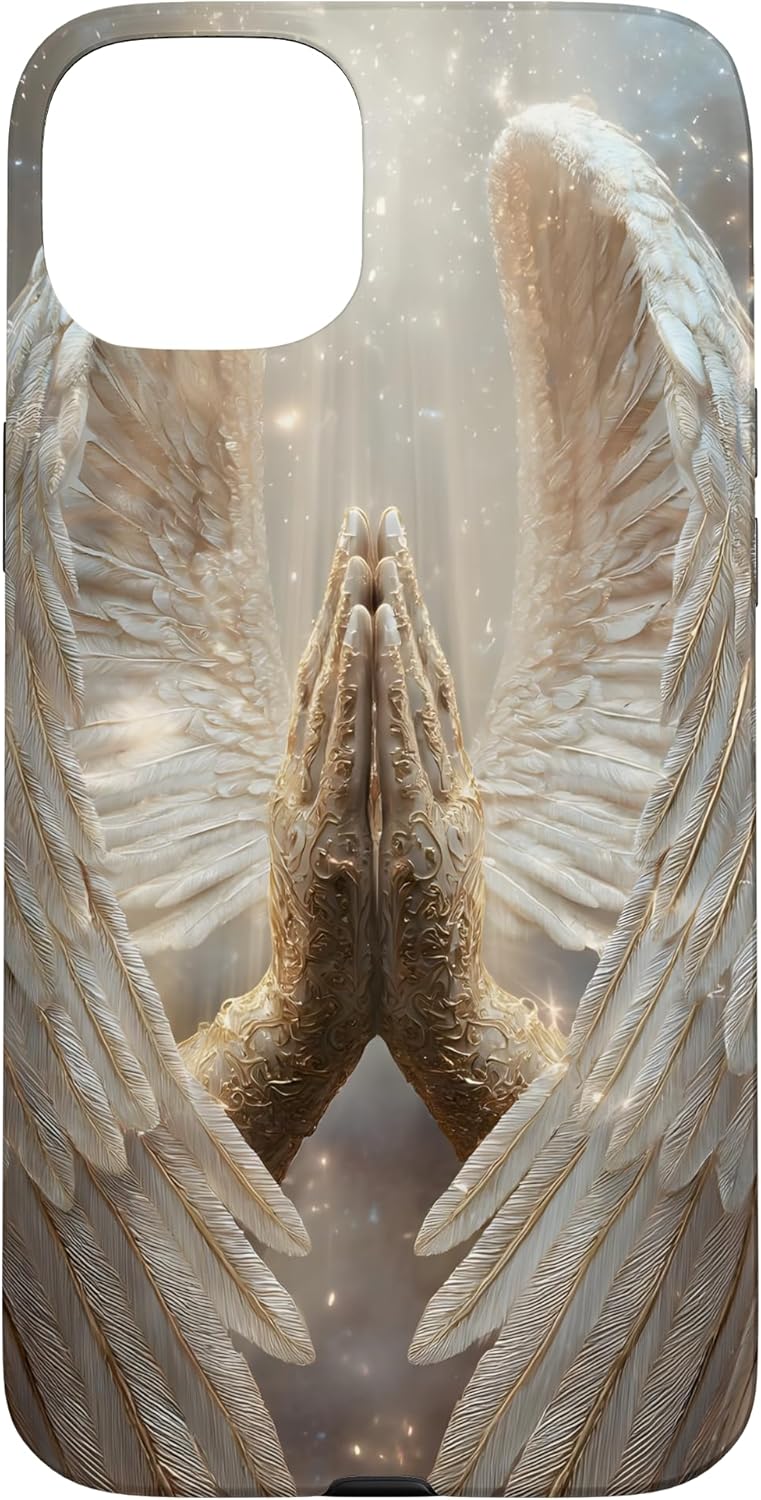 Angel Wings Praying Faith Gratitude Case for iPhone 15