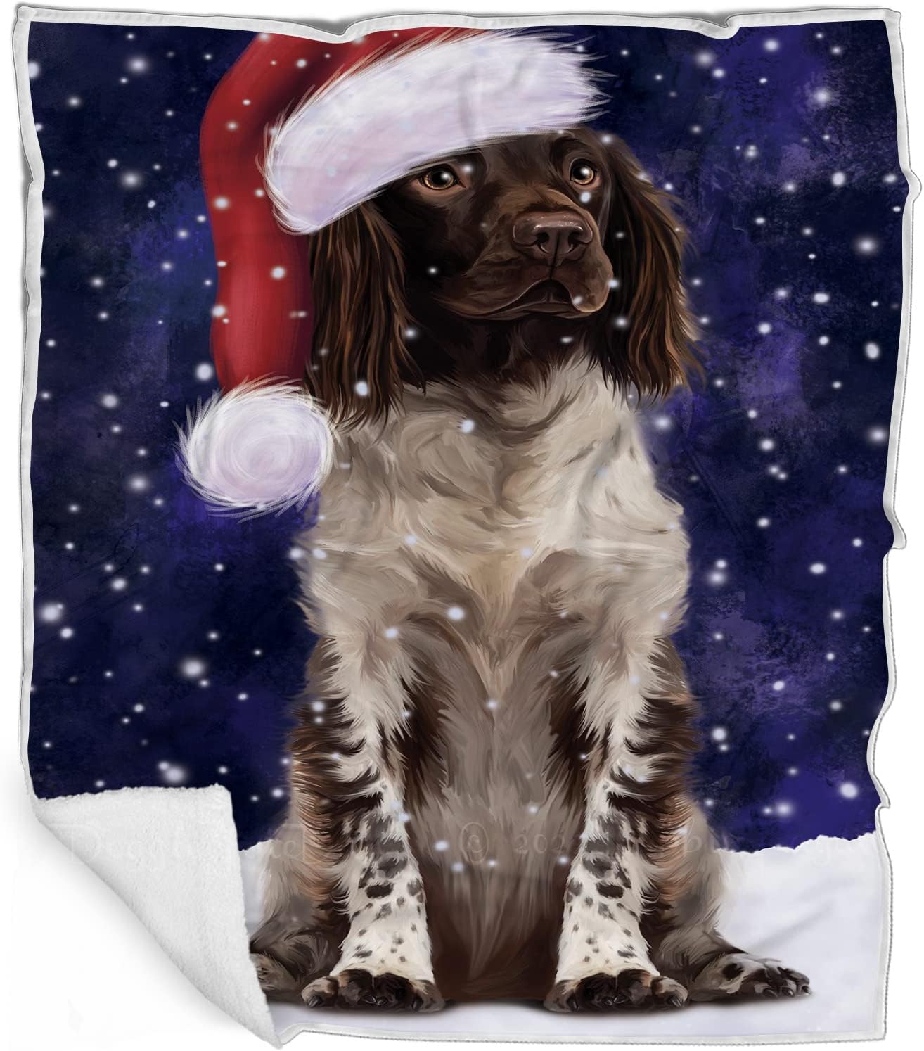 Munsterlander Dog Blanket - Let it Snow - Super Soft & Warm Pet Theme for Sofa or Bed, Warm Fleece, Sherpa or Woven Material, for Dog Lovers BLNKT162336 (50x60 Sherpa)