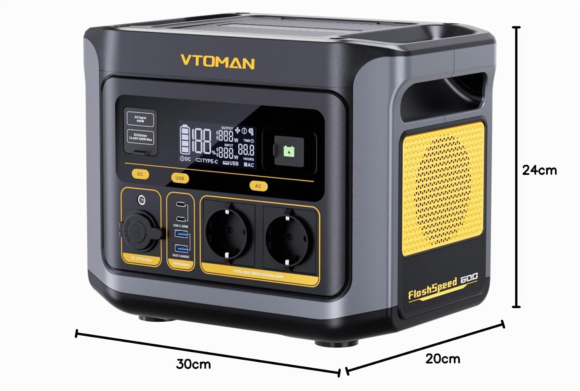 VTOMAN FlashSpeed 600 499Wh Générateur Électrique Portable, Charge Rapide
