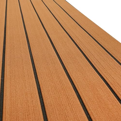 Miniatura 14 de HZshark Piso de lancha de espuma EVA autoadhesiva de 6mm antideslizante, alfombra marina de teca para lancha, almohadilla de cubierta de espuma