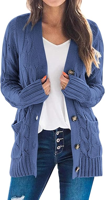 PRETTYGARDEN Women's Cable Knit Cardigan Sweaters Fall