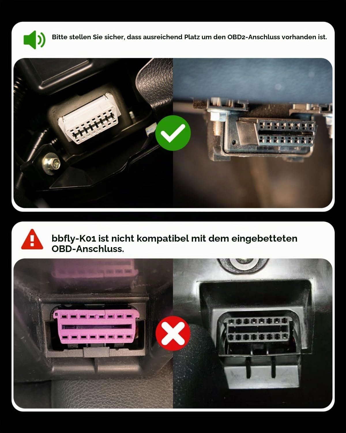 bbfly -K01 OBD2 Schloss, OBD Port Lock Diebstahlsicherung, Auto Diebstahlsicherung OBDII Verriegelung