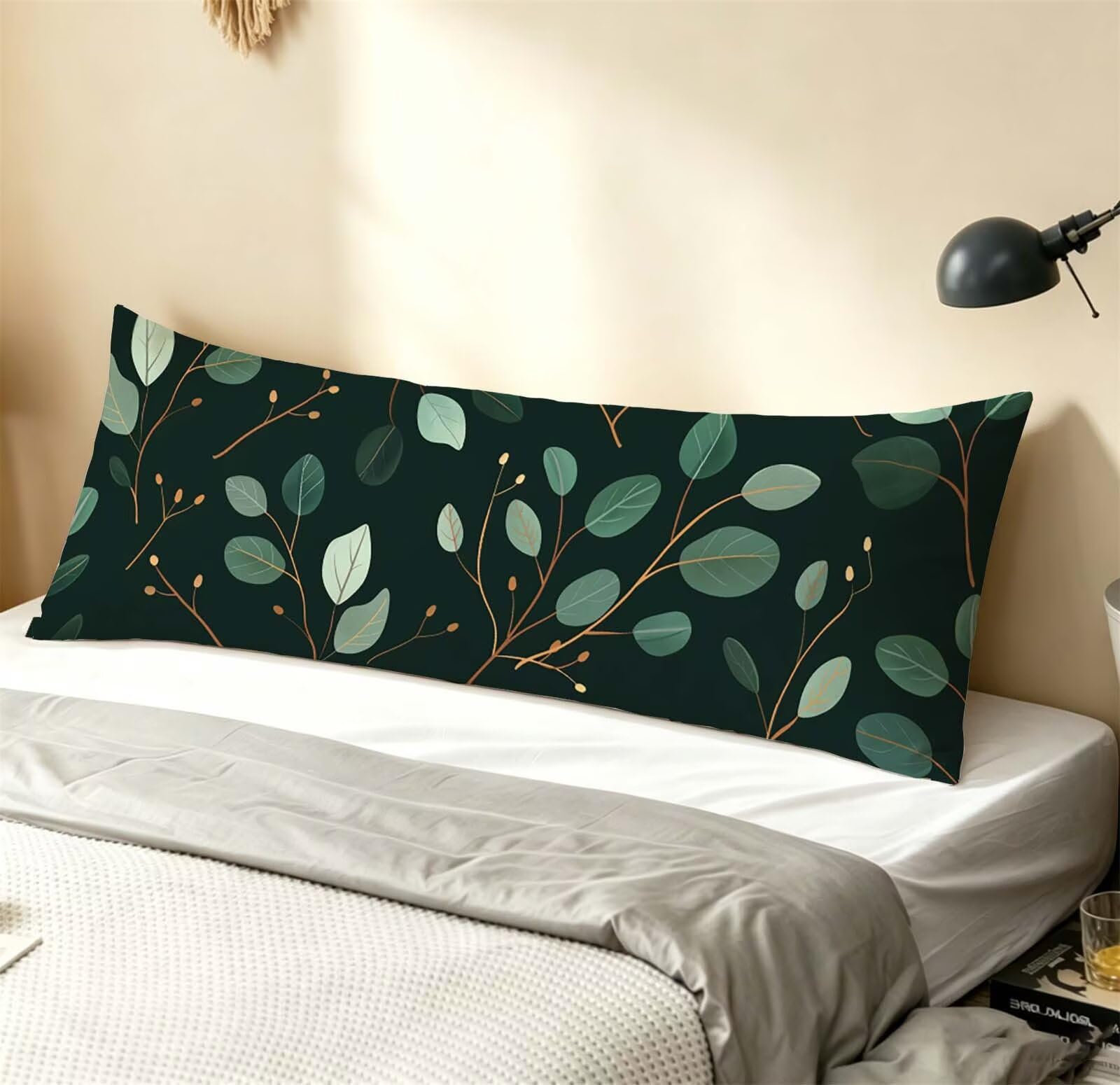 Nero-20 Federe Cuscino Letto 50 x 150 cm, Grande Cuscini per Divano Lino,
