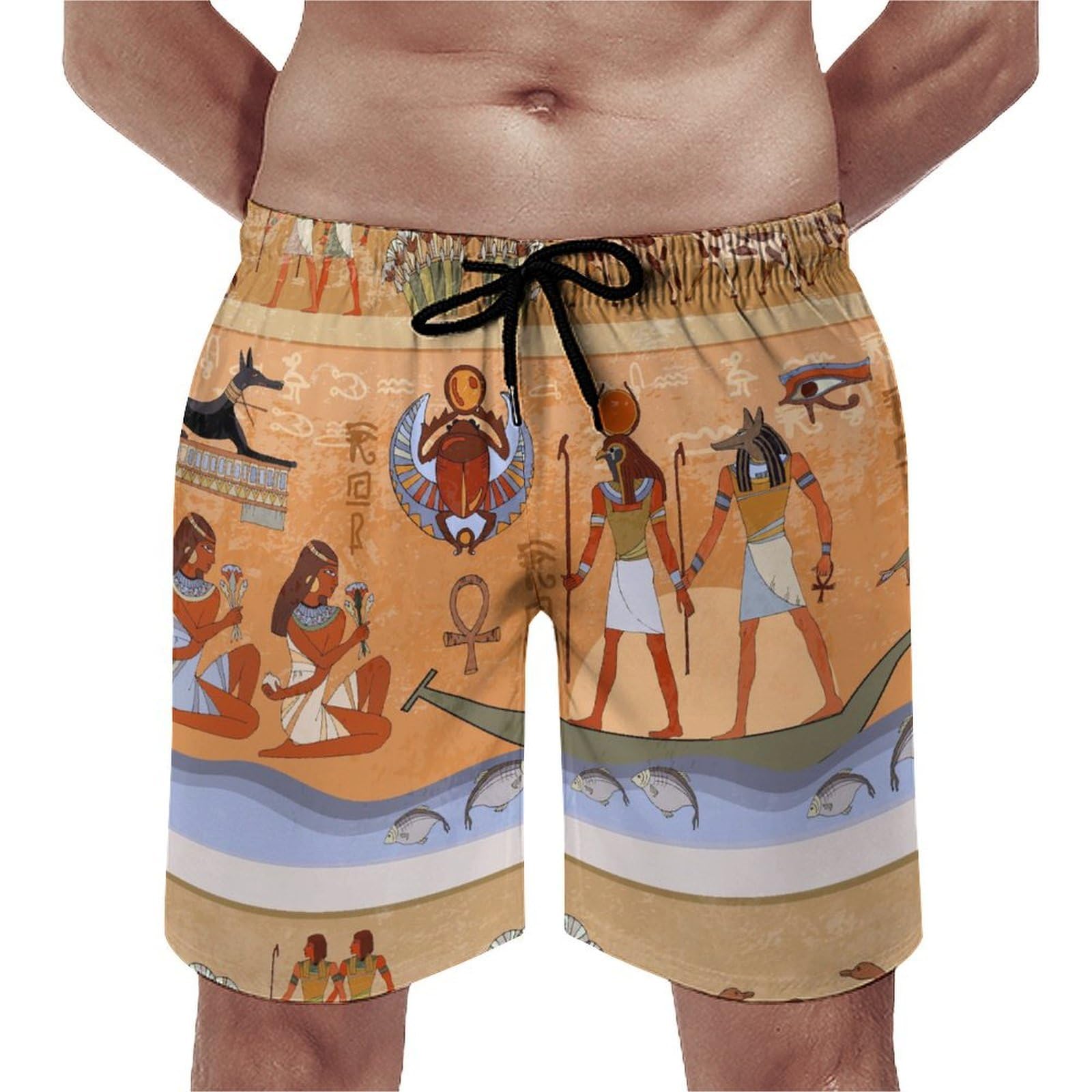 Maillots De Bain pour Hommes Board Shorts Motifs Égyptiens Shorts De Surf Short De Plage À Séchage