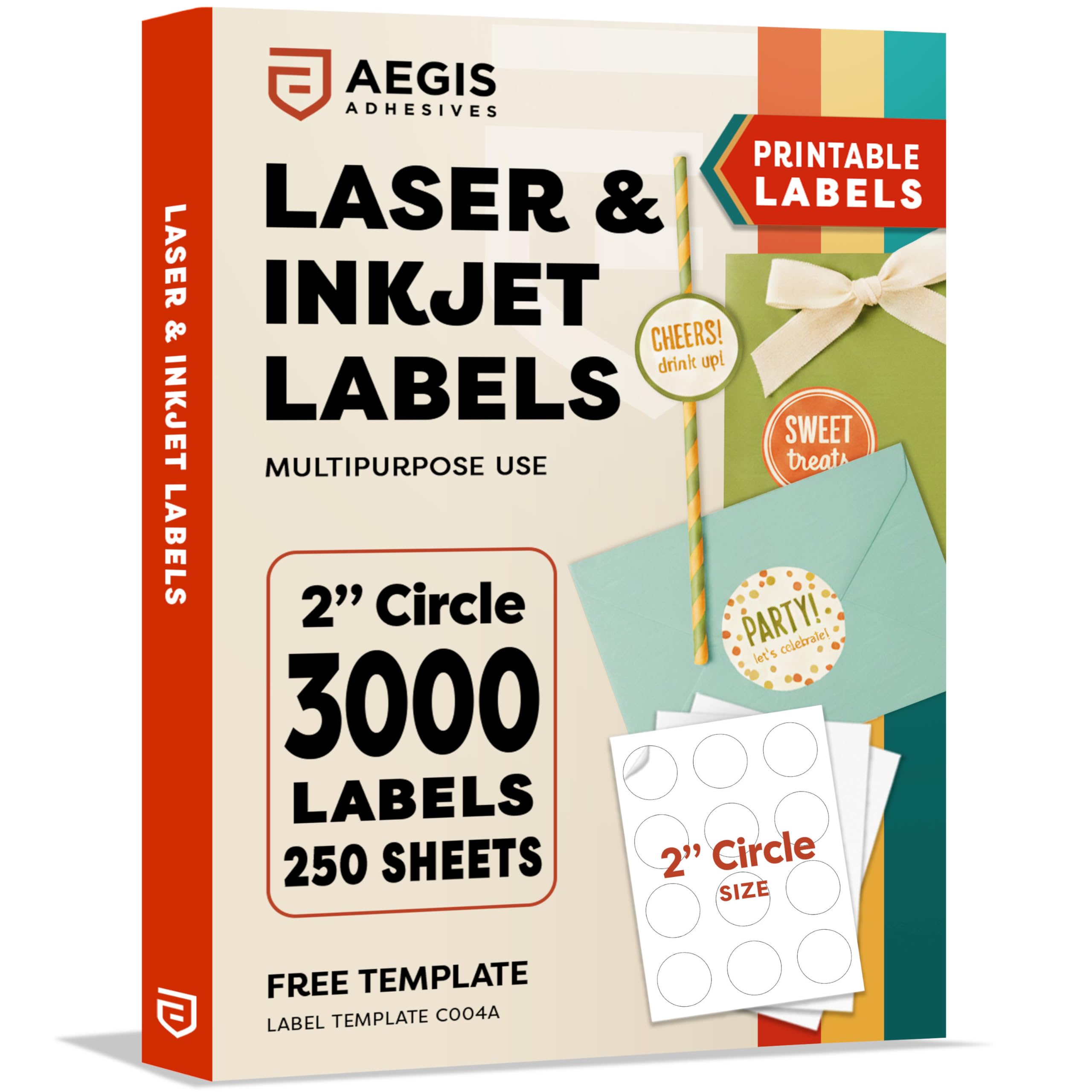 Photo 1 of 2" Printable Round Labels for Laser and Inkjet Printers - 3000 Labels