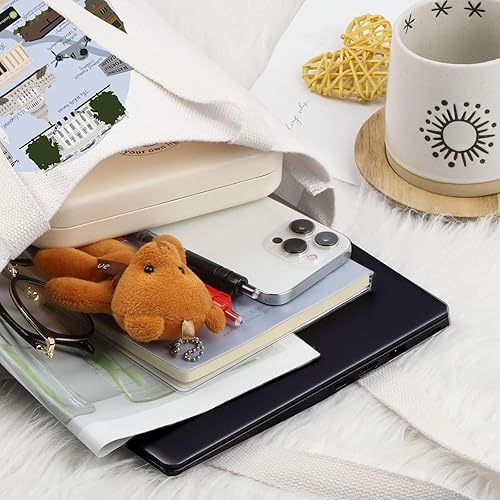 Miniatura 3 de LEVLO Washington Dc Bolsa de lona La Casa Blanca Regalo de recuerdo de viaje Washington Dc Trip Bolsa de hombro