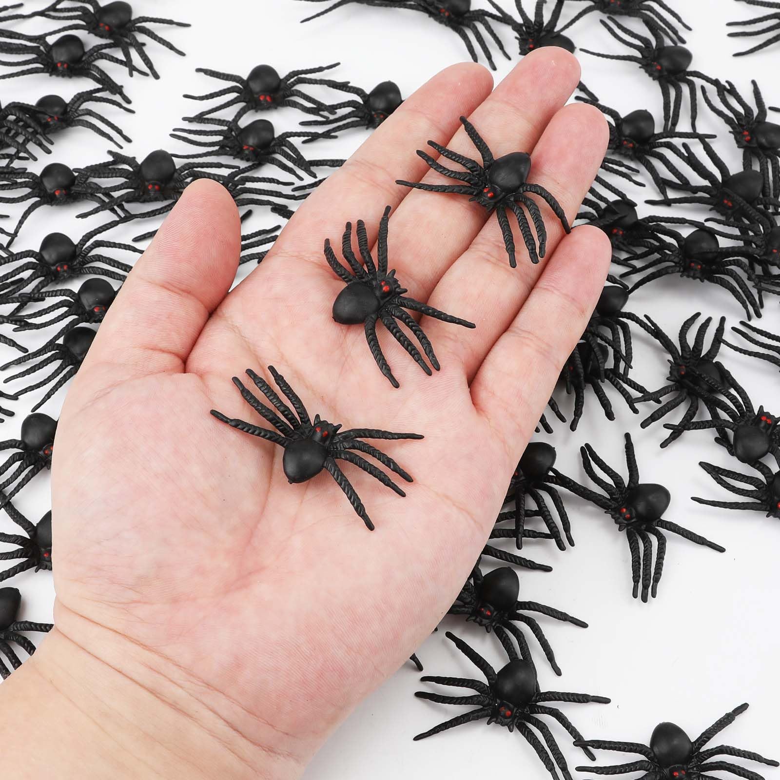 180 Fake Spinnen Halloween Deko - Realistische Kunststoff Spinnen Für Gruselpartys