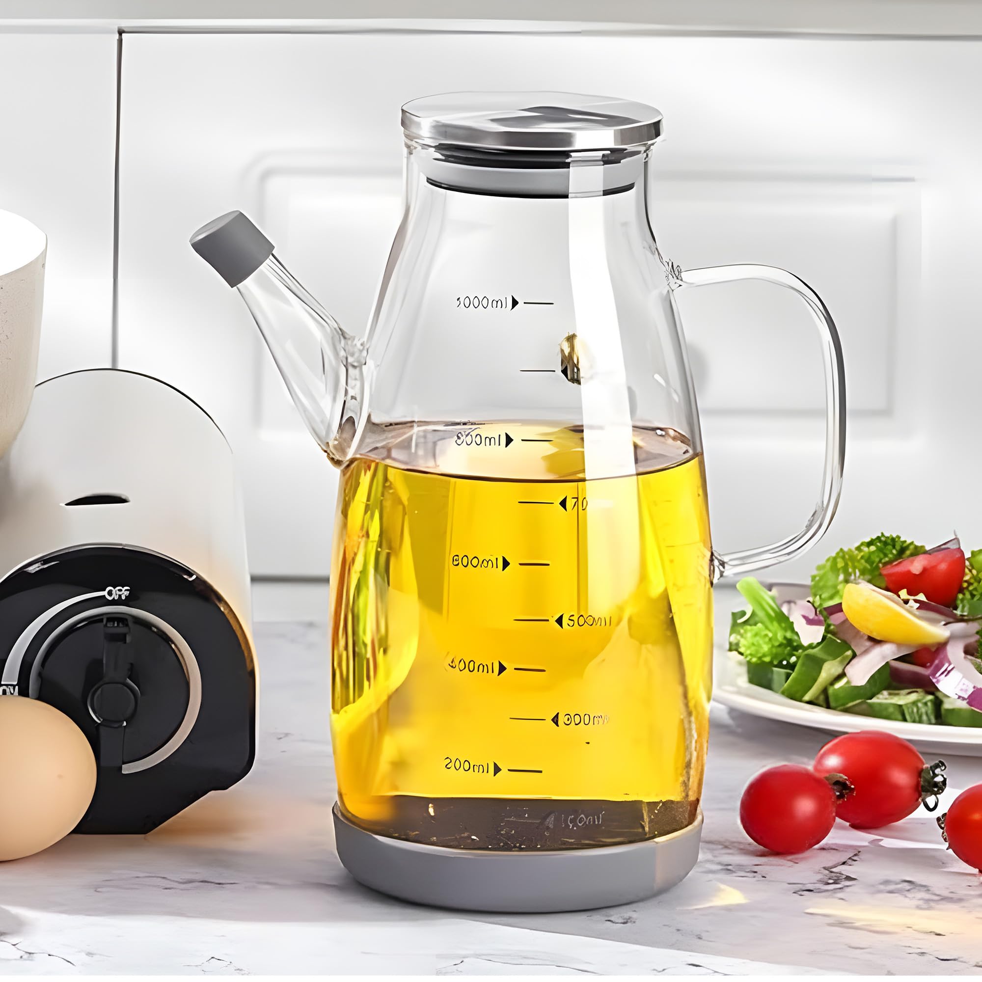 The Better Home Glass Oil Bottle Dispenser 1000 ML Large Glass Oil Dispenser Bottle with Lid and Stopper, Leakproof Glass Oil and Vinegar Dispenser with Measurement, Olive Oil Bottle Dispenser (B0CLJXM8V1) Amazon Price History, Amazon Price Tracker