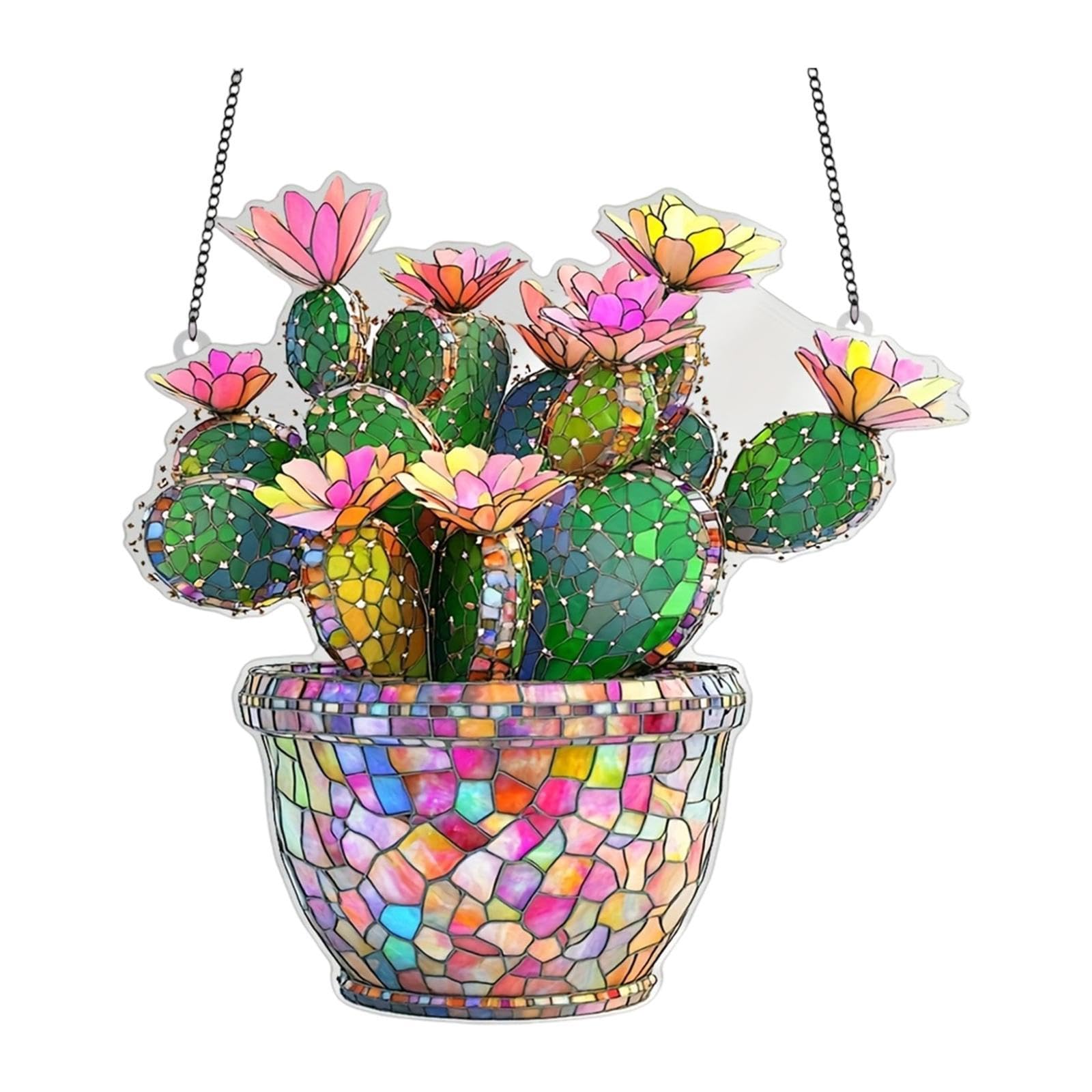 ATORSE 2D Flat Party Decoration Cactus Window Art Plant Flat Acrylic Window Hanging|Home & Garden|Home Dacor|Figurines-image-25