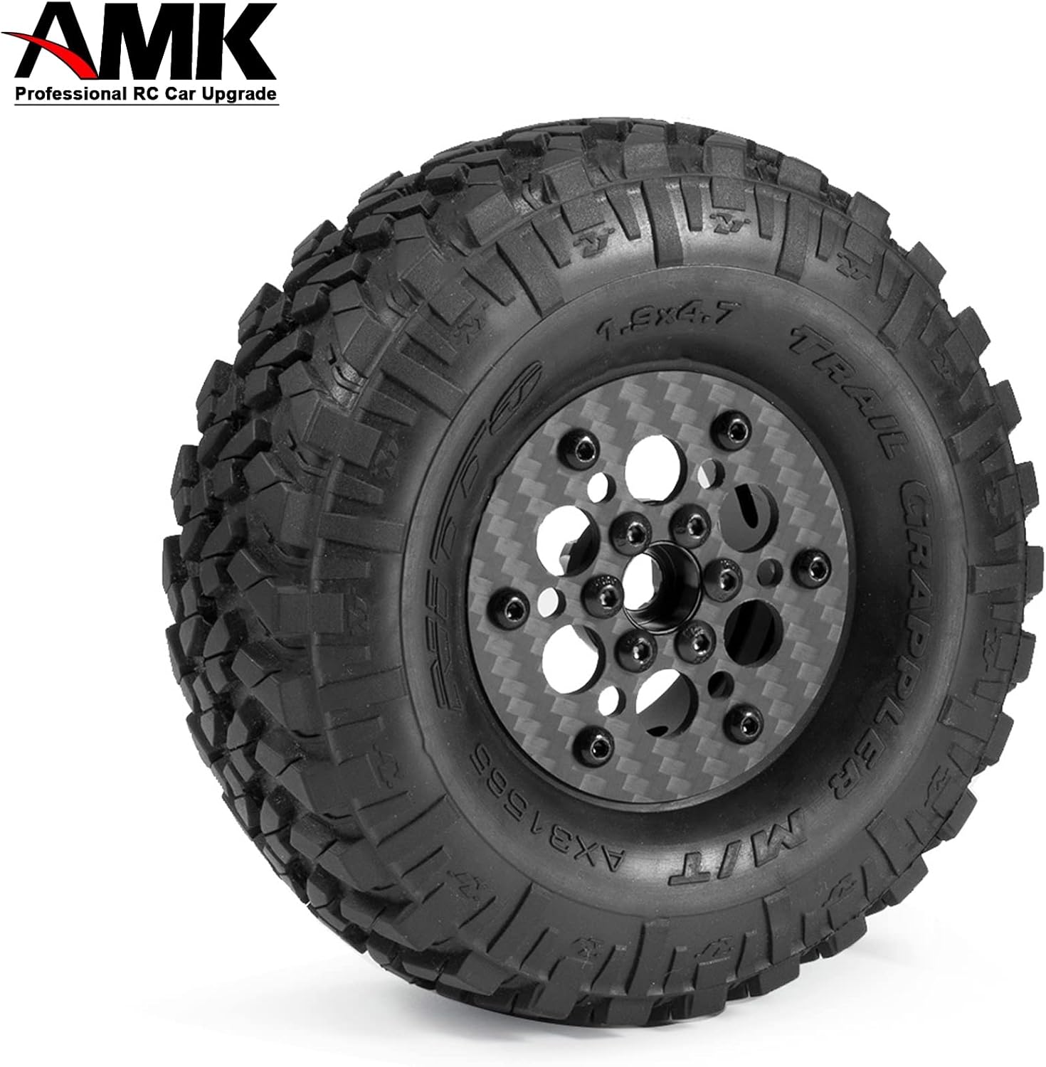 1.9 Beadlock Wheels, 4Pcs Carbon Fiber 1.9 Wheels, 1.41oz/Pcs Lightweight 1.9 Crawler Wheels for Axial SCX10 II SCX10 III Capra TF2 Element Enduro Redcat TRX4 Upgrades (D)