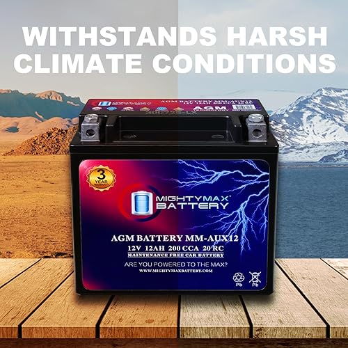 Miniatura 8 de Mighty Max Battery Batería auxiliar MM-AUX12 12V 12Ah, 20RC, 200 CCA recargable AGM batería de coche