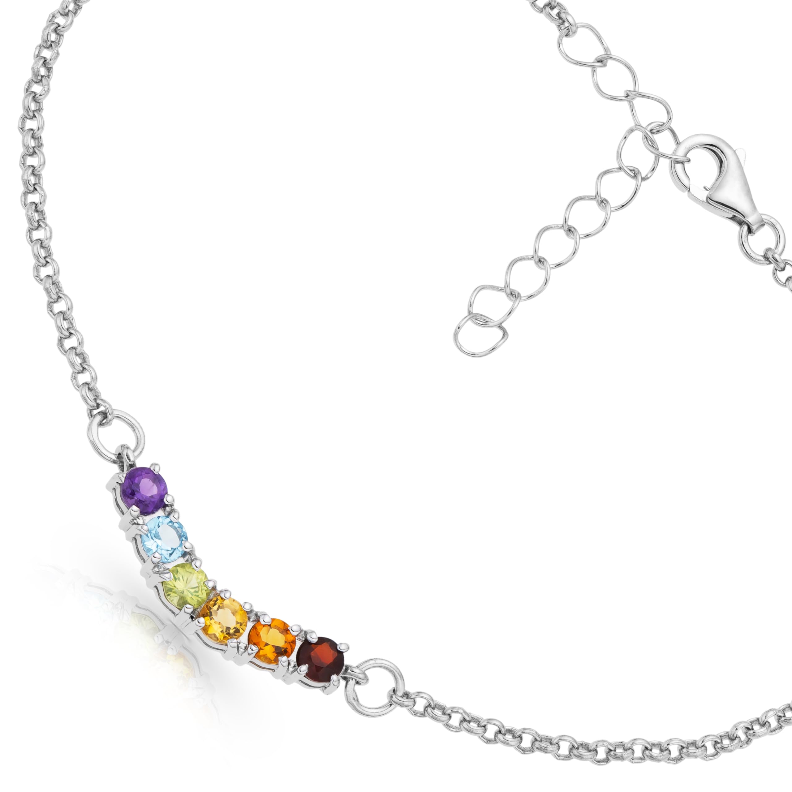 PRIDE Fashion Jewelry - Personalisiertes Regenbogen Armband mit Edelsteinen für LGBTQIA & Gay Schmuck für LGBT, LGBTQ, Asexual, Poly, Pansexuell, Agender, Bigender, Bisexuell, Trans, Transgender