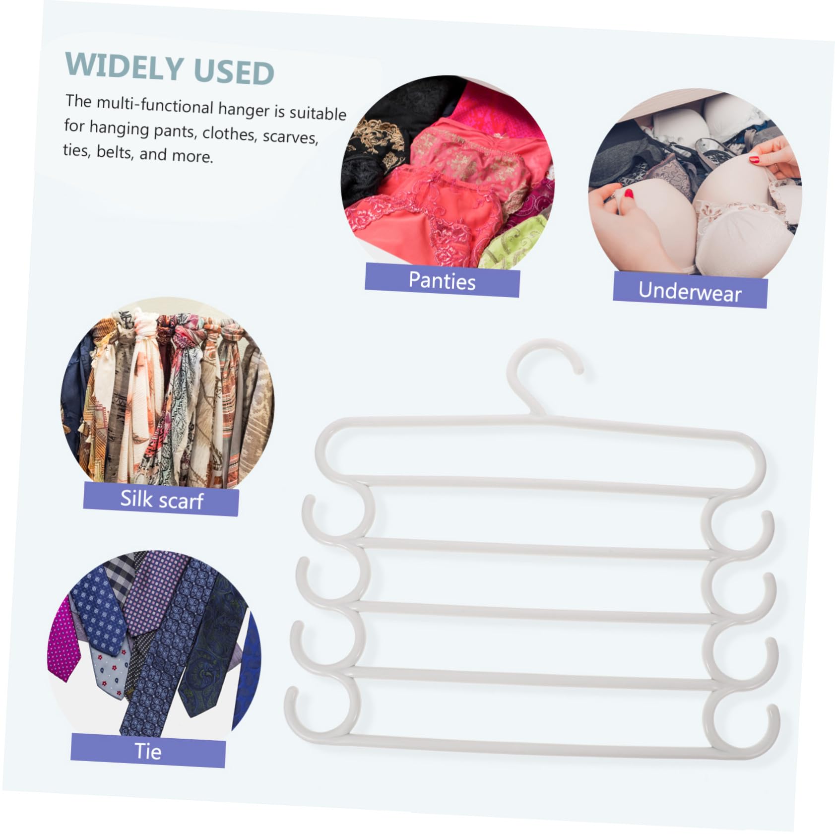 VICASKY 5stücke Mehrlagige Hosenbügel Platzsparend Mehrzweckbügel für Schals Krawatten und Lange Hosen Knitterfrei und Einfach zu Bedienen