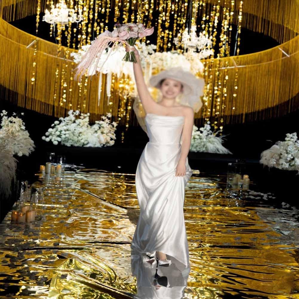 Tappeto a specchio riflettente double-face, per matrimoni, compleanni, lauree, 1,2 x 20 m, per eventi romantici