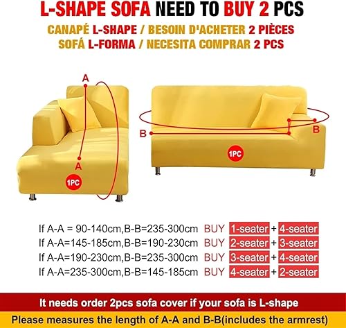 Miniatura 3 de MIPOPS Fundas de sofá de tela de terciopelo, funda elástica para sofá modular, funda de sofá en forma de L, funda de sillón para sala de estar