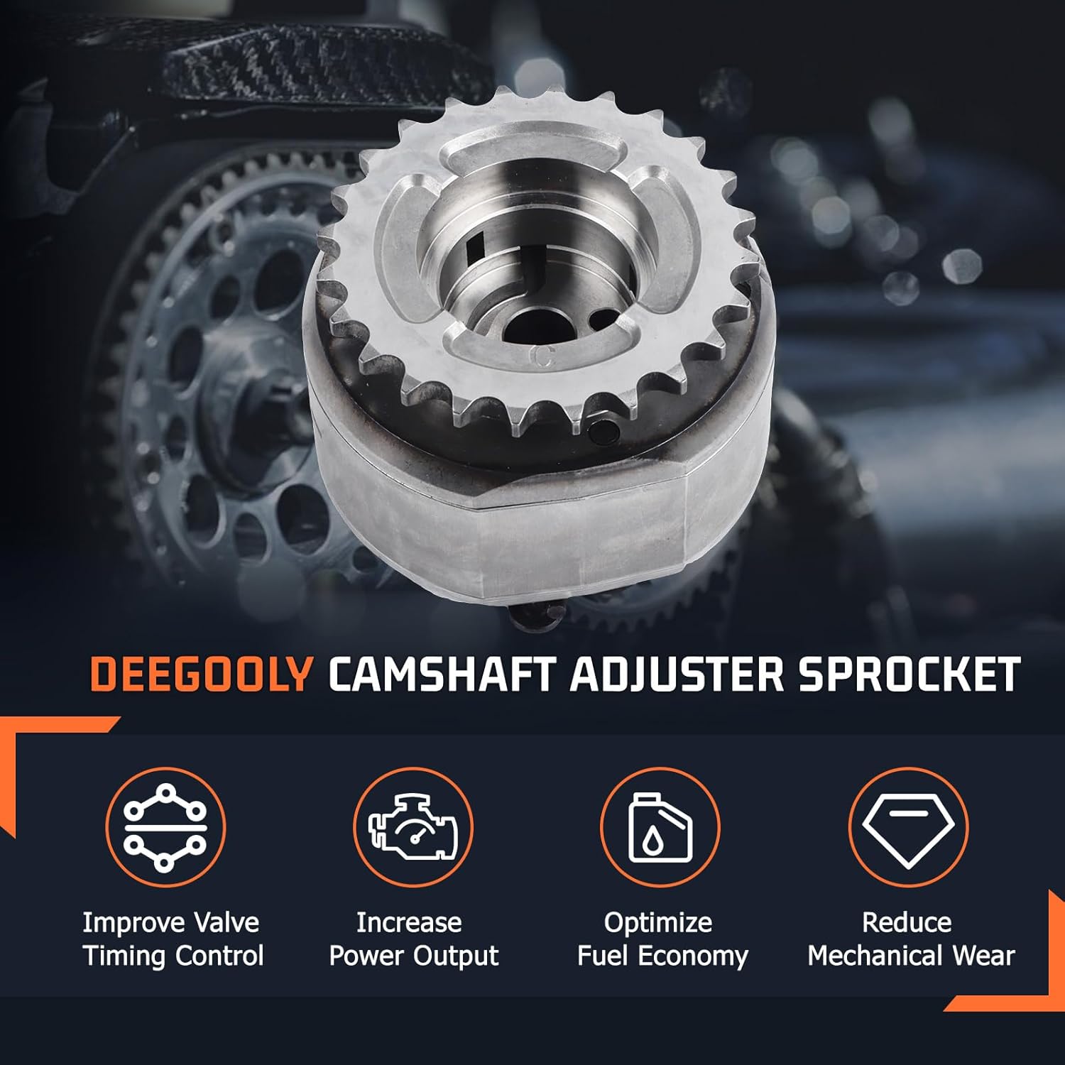 13080-31010 Camshaft Timing Exhaust Sprocket Engine Timing Camshaft Sprocket VVT Adjuster Replacement Applied for GS350/460/430 Rav4 Highlander Tundra Replacement Parts