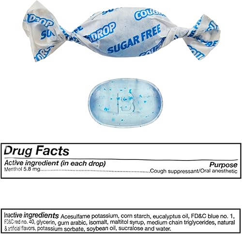 Miniatura 2 de Equate - Gotas para la tos de mentol sin azúcar, 70 unidades (paquete de 01), 70 en total + adhesivo Me Gustas