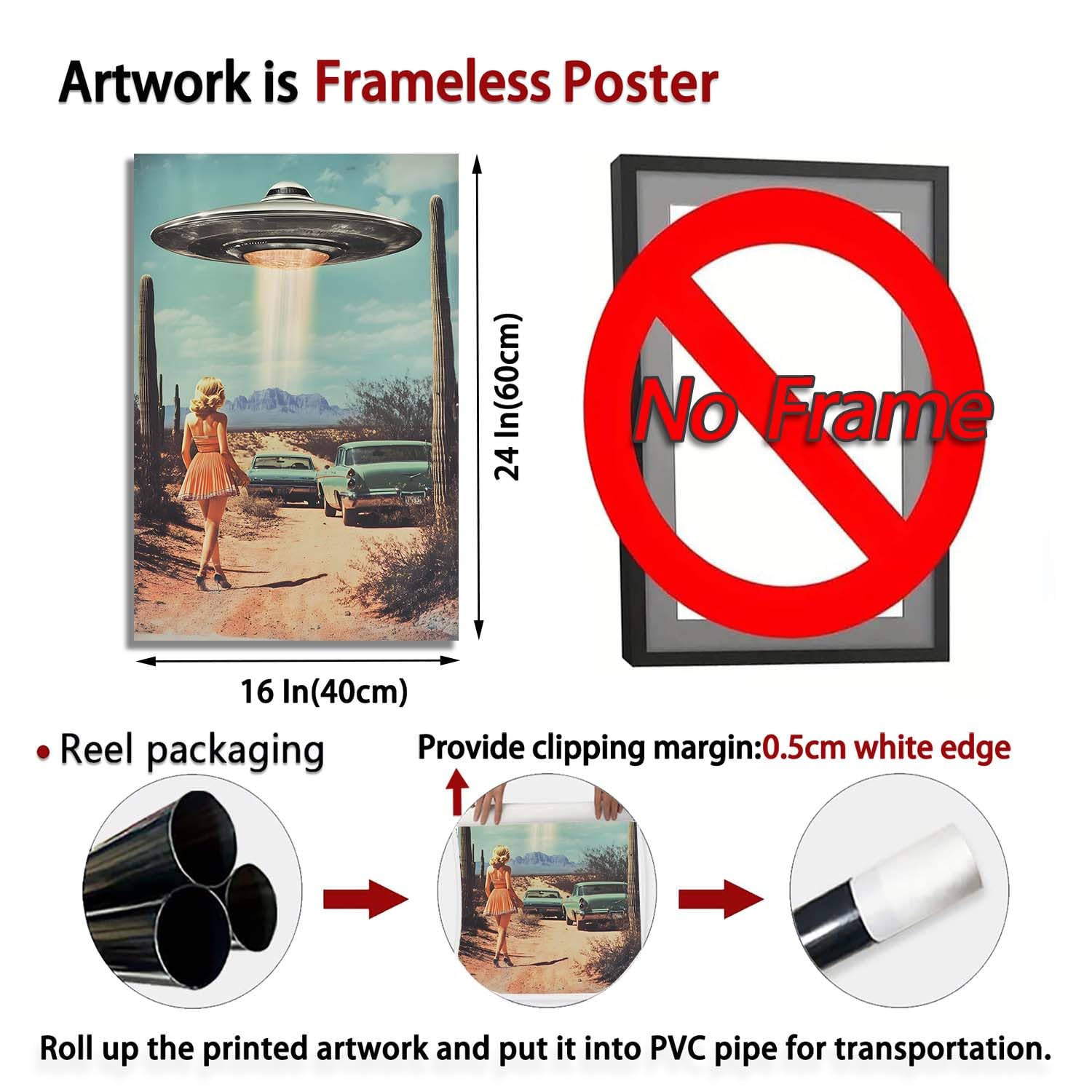 Amazon.com: Science Fiction Wall Art Retro 70'S Style Desert Ufo