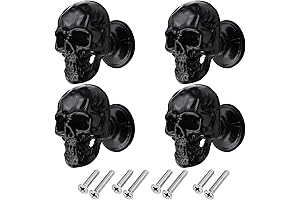 4 Pack Skull Skeleton Cabinet Knobs for Furniture, Decoration and Hardware
