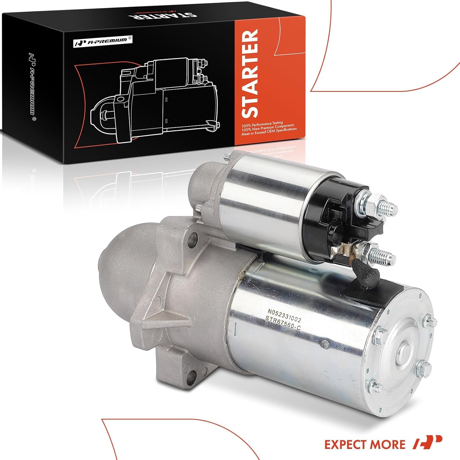 A-Premium Starter Motor Compatible with Cadillac SRX 2005-2009, DTS 2006-2011, STS 2005-2010, XLR 2006-2009, DeVille 2005-2005 & Buick Lucerne & Pontiac Bonneville, 12V 1.4KW 9-Teeth Clockwise