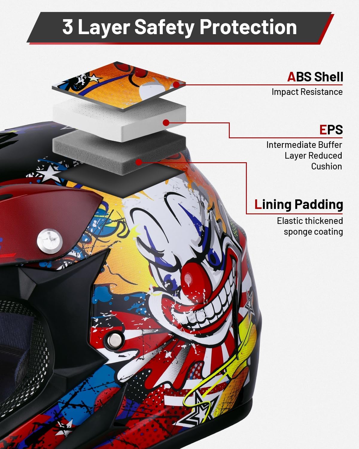 DOT Youth Dirt Bike Helmet with Goggles & Gloves for 5-14 Years Old, Youth ATV Helmets for Youth Boys Girls, Four Wheeler Helmet, Motocross BMX MX UTV Offroad Street Go Kart Dirt Bike Race Car - Image 6