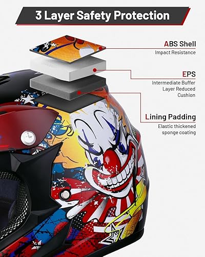 Miniatura 6 de Casco DOT para niños, con gafas y guantes, para bicicletas de tierra de 5 a 14 años, cascos ATV para niños y niñas, casco para cuatrimotos para